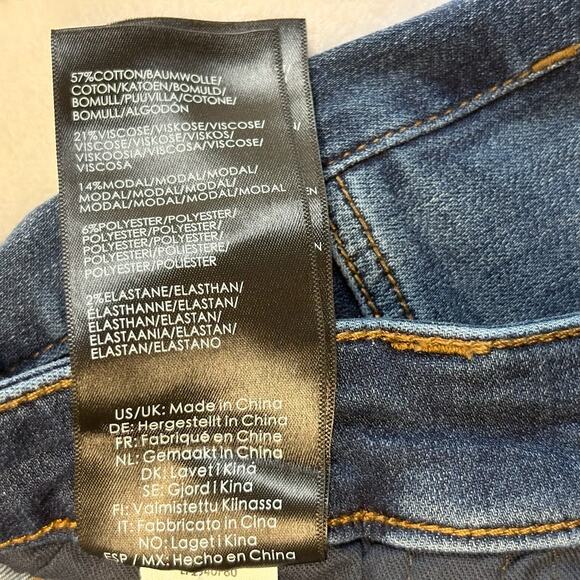 Liverpool Jeans Hi-Rise Ankle Dark Wash Raw Frayed Hem Skinny Jeans Size 14P - Picture 6 of 9